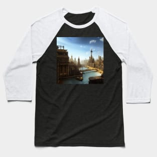 A nice view of a Steampunk City t-shirt Baseball T-Shirt